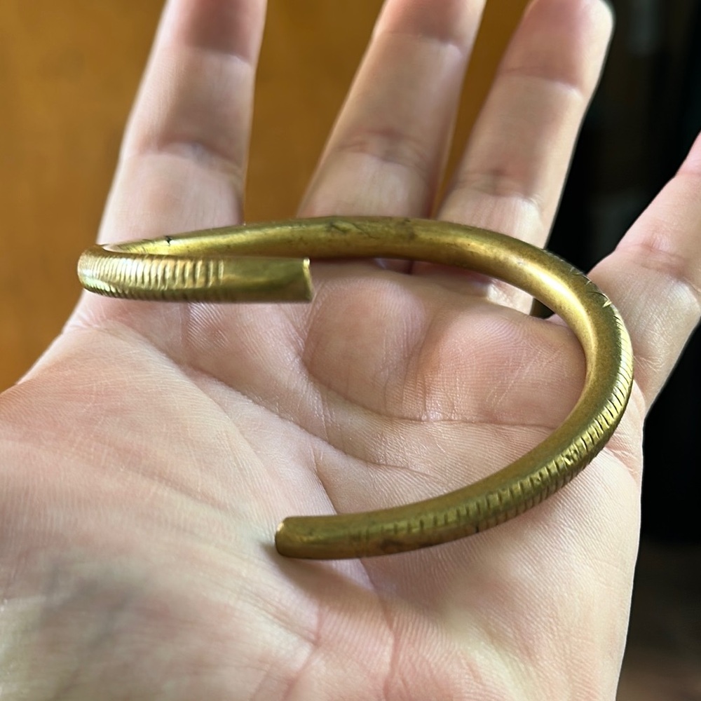 Solid Brass Open Cuff Bracelet - image 1